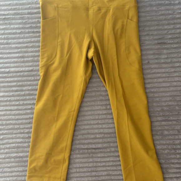 Old Navy Active Powersoft Set Crop High-Rise Leggings Pants & Top Mustard Sz M - Picture 6 of 10